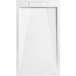   AREZZO design STONE pala hatású öntött márvány zuhanytálca, 120x90 cm-es, fehér AR-DYT129LW