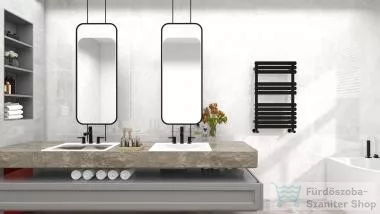 AREZZO design FLAT BLACK 800x500 törölközőszárító radiátor, matt fekete AR-FB8050