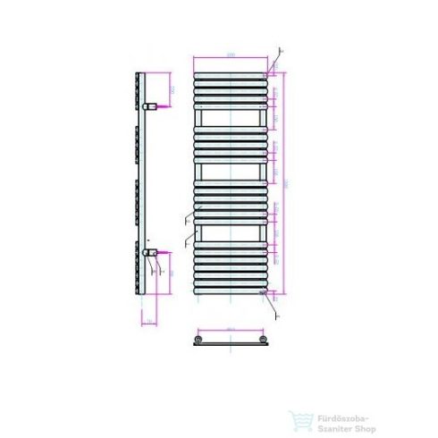 AREZZO design FLAT WHITE 1500x500 törölközőszárító radiátor, fehér AR-FW15050
