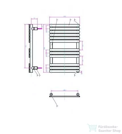 AREZZO design FLAT WHITE 800x500 törölközőszárító radiátor, fehér AR-FW8050