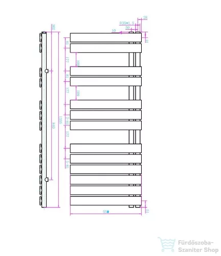 AREZZO design HORIZONT WHITE 1355x550 törölközőszárító radiátor, fehér AR-HW13555