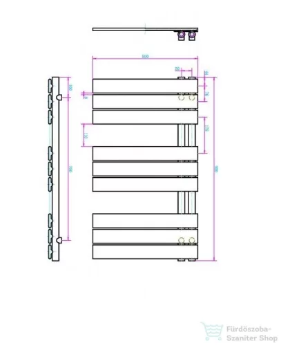 AREZZO design HORIZONT WHITE 900x500 törölközőszárító radiátor, fehér AR-HW9050