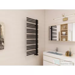   AREZZO design LINEAR BLACK 1200x500 törölközőszárító radiátor, matt fekete AR-LR12050B