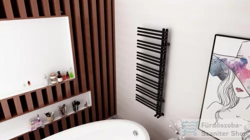 AREZZO design LINEAR BLACK 1200x500 törölközőszárító radiátor, matt fekete AR-LR12050B