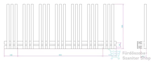 AREZZO design LINEAR GUN METAL 1200x500 törölközőszárító radiátor AR-LR12050GM