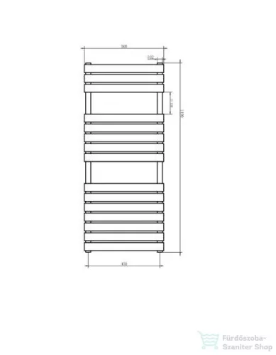 AREZZO design MOON WHITE 1190x500 törölközőszárító radiátor, fehér AR-M12050W