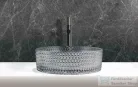 Arezzo design GLAM 39,5 cm-es pultra ültethető üveg mosdó, világos szürke AR-M214