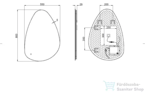 AREZZO design LED tükör 55x80 AR-M3090