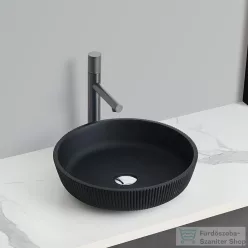   Arezzo design AVEX 42 cm-es pultra ültethető üveg mosdó, matt fekete AR-M333