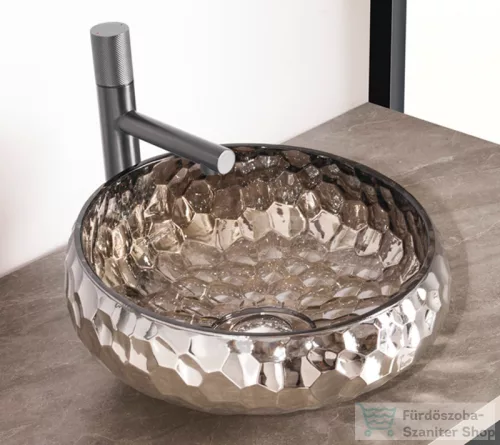 AREZZO design PRISMA PLATINO üvegmosdó, 40 cm, AR-M347P