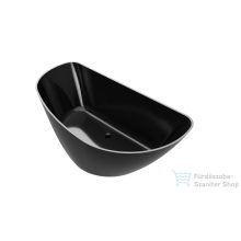   AREZZO design MARYLAND öntöttmárvány szabadonálló kád, fényes fekete AR-Maryland170BHG