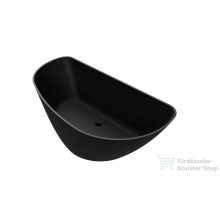   AREZZO design MARYLAND öntöttmárvány szabadonálló kád, matt fekete AR-Maryland170BM
