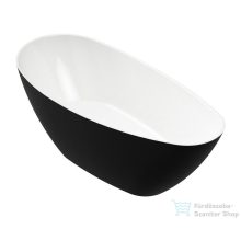   Arezzo design PALMYRA öntöttmárvány szabadonálló kád, fényes fekete-fehér AR-Palmyra150BWHG