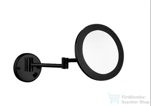 AREZZO design LED kozmetikai tükör kerek, 5x nagyítással, fekete AR-QL5011B