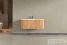 AREZZO design SELINA 120 cm-es, 2 ajtós, 1 fiókos alsószekrény Solid Surface mosdóval, természetes tölgy AR-S010120LO