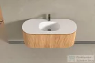 AREZZO design SELINA 120 cm-es, 2 ajtós, 1 fiókos alsószekrény Solid Surface mosdóval, természetes tölgy AR-S010120LO