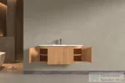 AREZZO design SELINA 120 cm-es, 2 ajtós, 1 fiókos alsószekrény Solid Surface mosdóval, természetes tölgy AR-S010120LO