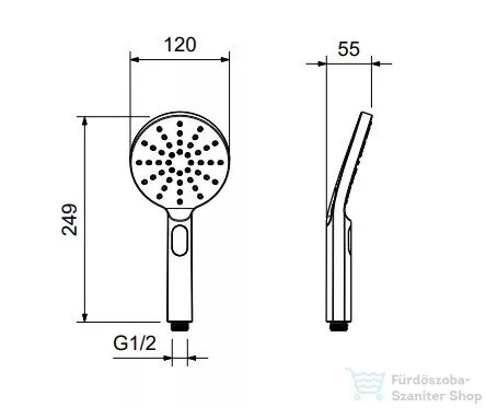 Arezzo Design ASTRO 3 funkciós kézizuhany, króm AR-S2008CR