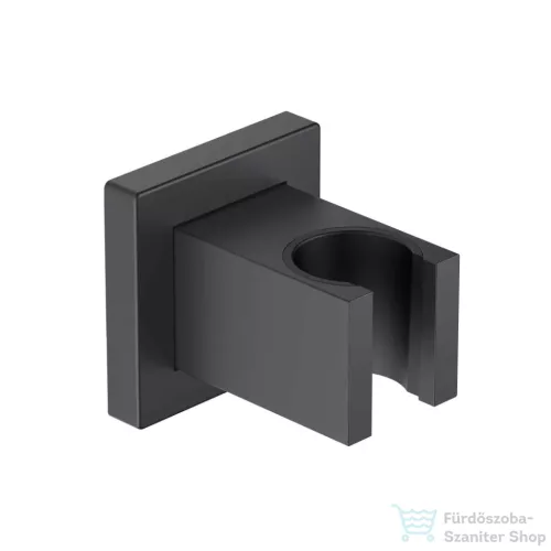 AREZZO design szögletes kézizuhany tartó, matt fekete AR-SB01B