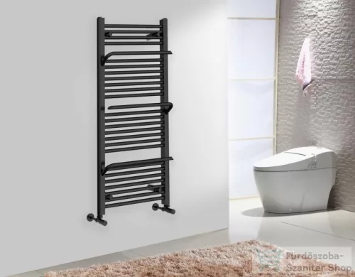 AREZZO design SMART ANTRACIT 1200x500 törölközőszárító radiátor, matt fekete AR-SM12050A