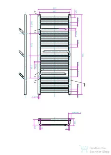 AREZZO design SMART WHITE 1200x500 törölközőszárító radiátor, fehér AR-SM12050W