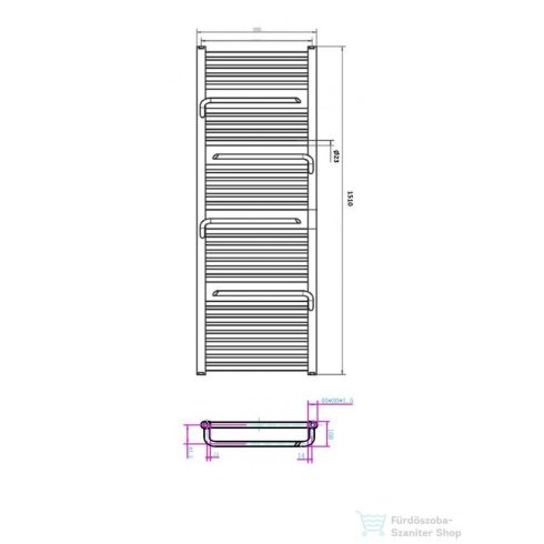 AREZZO design SMART WHITE 1510x550 törölközőszárító radiátor, fehér AR-SM15055W