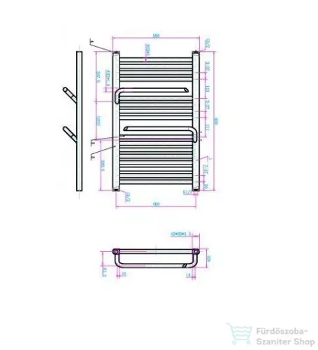 AREZZO design SMART WHITE 800x500 törölközőszárító radiátor, fehér AR-SM8050W