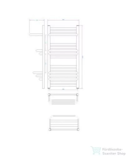 AREZZO design STEP BLACK 1000x500 törölközőszárító radiátor, matt fekete AR-SP10050B