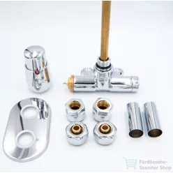   AREZZO design SPEARPEX termosztátos radiátor szelep, króm, bal AR-SPEARPEX-CR-L