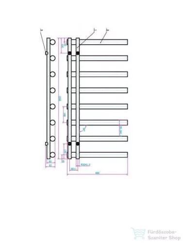 AREZZO design TUBE ANTRACIT 1200x600 törölközőszárító radiátor, matt fekete AR-TB12060