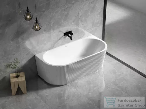 Arezzo Design WARNO 170x80 cm-es falhoz tolható térkád fehér leeresztővel, fényes fehér AR-WARNO70