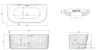 Arezzo Design WARNO 170x80 cm-es falhoz tolható térkád fehér leeresztővel, fényes fehér AR-WARNO70