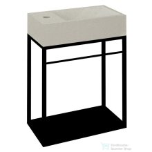   Sapho CREST mosdótartó konzol MDF polccal, 40x45x22cm, matt fekete (AR402)