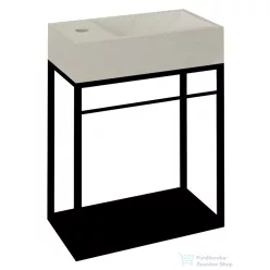   Sapho CREST mosdótartó konzol MDF polccal, 40x45x22cm, matt fekete (AR402)