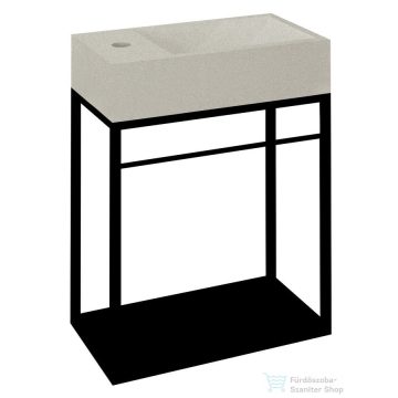   Sapho CREST mosdótartó konzol MDF polccal, 40x45x22cm, matt fekete (AR402)