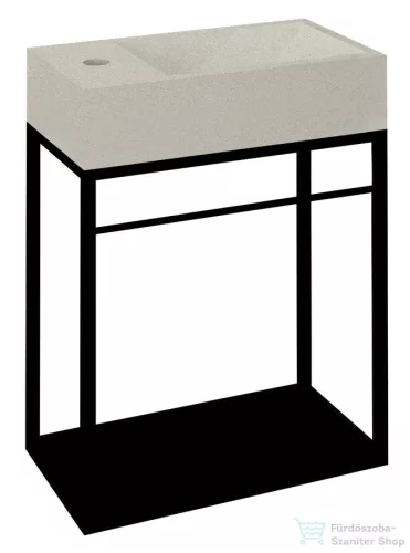 Sapho CREST mosdótartó konzol MDF polccal, 40x45x22cm, matt fekete (AR402)