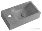 Sapho SMALL CREST L beton mosdó lefolyóval, balos, 40x22cm, szürke gránit (AR403)