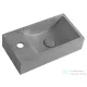 Sapho SMALL CREST L beton mosdó lefolyóval, balos, 40x22cm, szürke gránit (AR403)