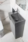 Sapho SMALL CREST L beton mosdó lefolyóval, balos, 40x22cm, szürke gránit (AR403)