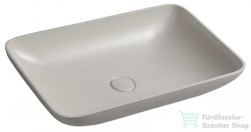 Sapho INFRANE beton mosdó lefolyóval, 57x37cm, fehér homokkő (AR460)