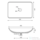 Sapho INFRANE beton mosdó lefolyóval, 57x37cm, fehér homokkő (AR460)