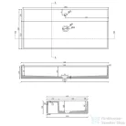 Sapho QUADRADO beton mosdó lefolyóval, 96x44cm, fehér homokkő (AR467)