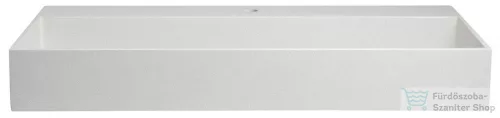 Sapho QUADRADO beton mosdó lefolyóval, 96x44cm, fehér homokkő (AR467)