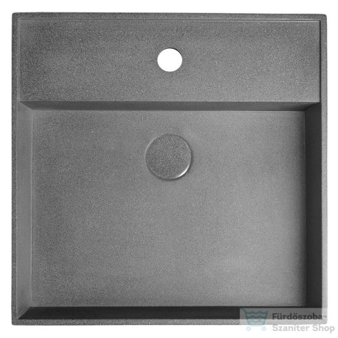 Sapho QUADRADO beton mosdó lefolyóval, 46x46cm, szürke gránit (AR468)