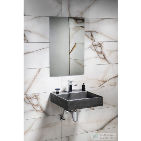 Sapho QUADRADO beton mosdó lefolyóval, 46x46cm, szürke gránit (AR468)