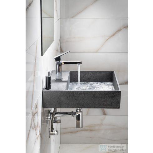 Sapho QUADRADO beton mosdó lefolyóval, 46x46cm, szürke gránit (AR468)