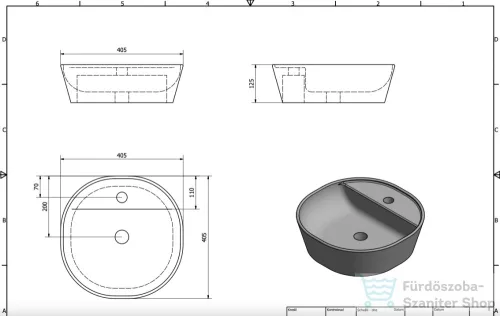 Sapho LUGANO pultra szerelhető kerámiamosdó, túlfolyó nélkül, 41x11,5cm (AR491)