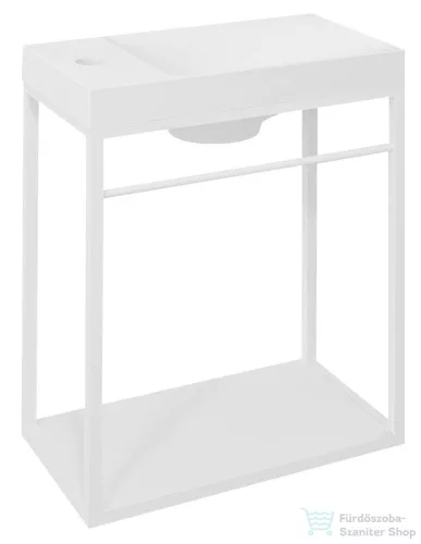 Sapho CREST mosdótartó konzol MDF polccal, 39,5x45x21,7cm, matt fehér (AR502)