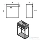 Sapho CREST mosdótartó konzol MDF polccal, 39,5x45x21,7cm, matt fehér (AR502)