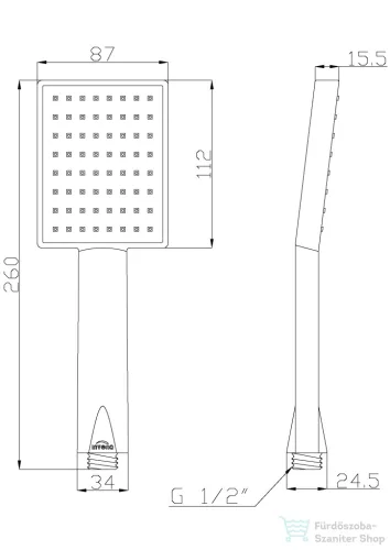 Invena PATRAS 1 funkciós kézizuhany,króm AS-31-001-G
